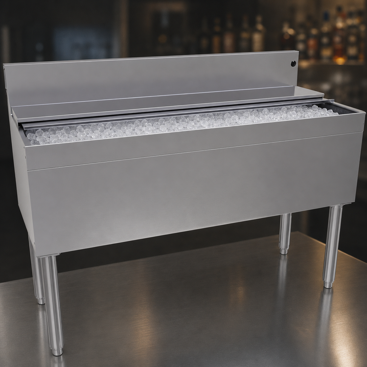 Product image #4 for Glastender IBA-48 48-Inch Stainless Steel Underbar Ice Bin with Sliding Cover, 134 lb Capacity