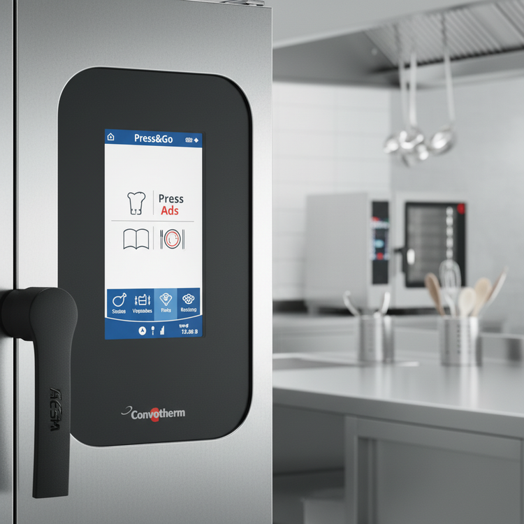 Product image #3 for Convotherm K12 Maxx Pro Stacked Double 6.10 Gas Boilerless Combi Oven School Package with EasyTouch Controls and Disappearing Doors