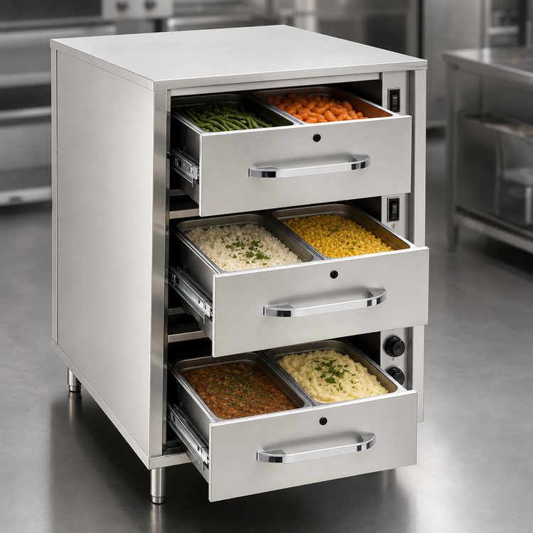 Product image #4 for RedHots DWW-3-240 Three-Drawer Freestanding Heated Warming Drawer