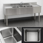 Thumbnail image #4 for Eagle Group 1800 Series B6C-4-18-3VP 72-Inch 4-Compartment Stainless Steel Underbar Sink with Dual Drainboards and Faucets Case of 3