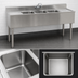 Thumbnail image #4 for Eagle Group 1800 Series 72-Inch Wide 4-Compartment Underbar Sink Unit with Drainboards and Faucets