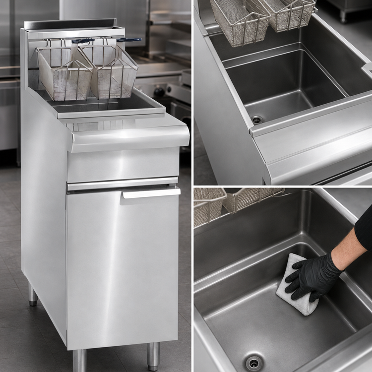 Product image #4 for Imperial Restaurant Series 75 lb. Open Pot Gas Range Match Fryer, Floor Model