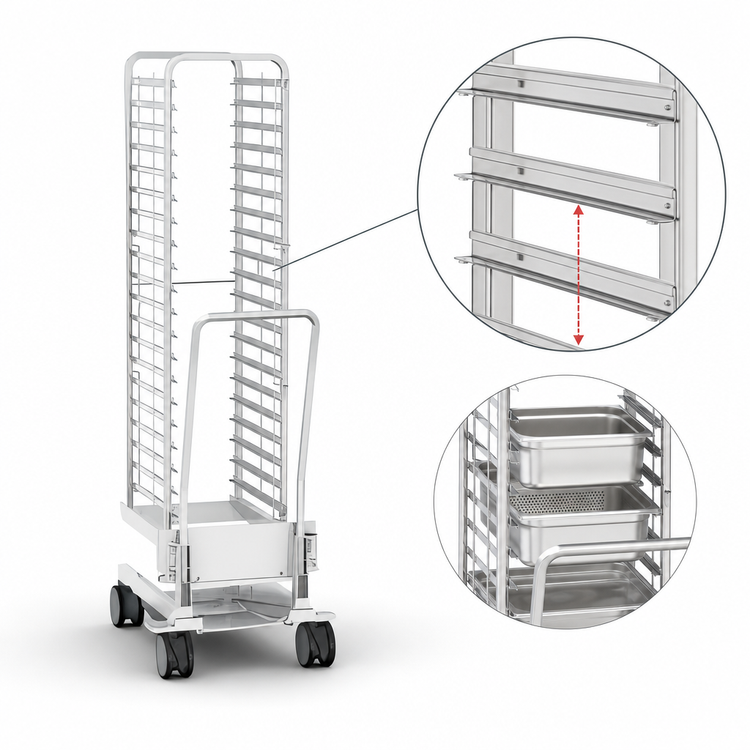 Product image #4 for RATIONAL 20-Half-Size Mobile Oven Rack, HeavyDutyLine/MarineLine