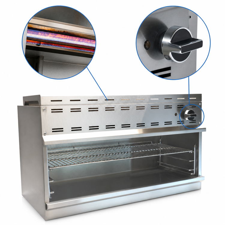Product image #4 for Comstock-Castle 60-Inch Countertop Gas Cheesemelter with Infrared Burners and 3-Position Rack