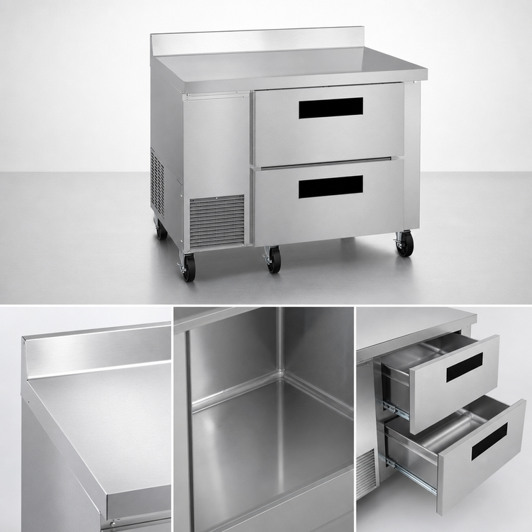 Product image #4 for Hoshizaki Steelheart One-Section 46-Inch Worktop Refrigerator with Two Drawers