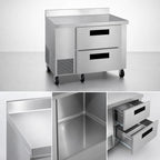 Thumbnail image #4 for Hoshizaki Steelheart WLR46B-D2 46-Inch One-Section Worktop Refrigerator, 2 Drawers, 11.78 Cu. Ft., Stainless Steel