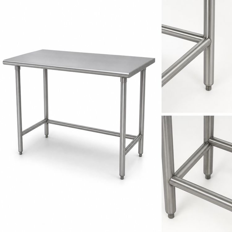 Product image #4 for Advance Tabco Special Value 84" x 24" 16 Gauge 304 Stainless Steel Work Table with Open Base