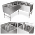 Thumbnail image #4 for John Boos 3-Compartment Underbar Corner Sink Unit with Left and Right Drainboards, 48