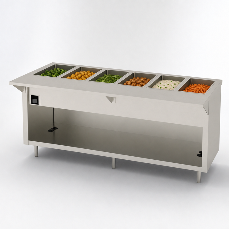 Product image #4 for Thurmaduke EW-6-CBSS Ganged Waterless Well Unit, 6-Pan, Electric, 88" Width