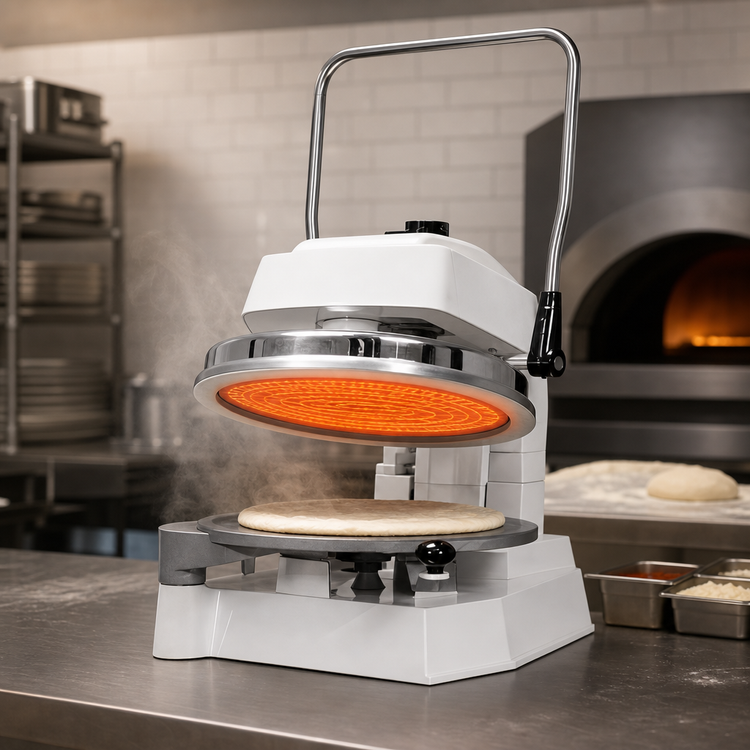 Product image #4 for Proluxe Endurance X1M Countertop Manual Pizza Dough Press with Heated Upper Platen