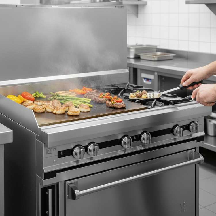 Product image #3 for Titan JTRH-24IP-1ST-36C 36-Inch Heavy Duty Gas Range with 24" Plancha and Convection Oven