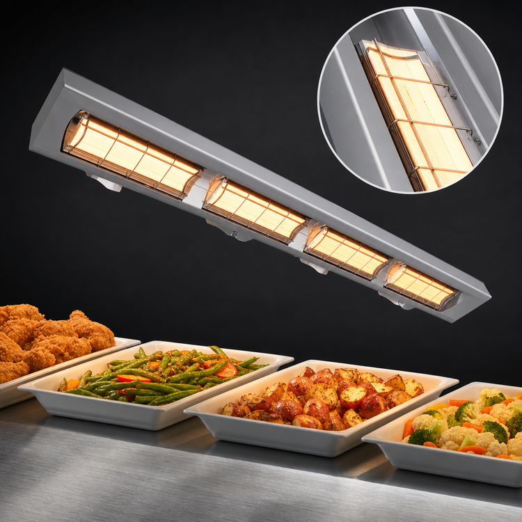 Product image #4 for Hatco Ultra-Glo® 72-Inch Double Lighted Infrared Food Warmer Strip Heat Lamp