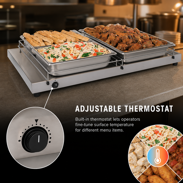 Product image #4 for Hatco Glo-Ray 54-Inch x 25.5-Inch Freestanding Heated Shelf with Stainless Steel Top