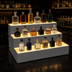 Thumbnail image #4 for Glastender 24-Inch Wide 3-Tier Lighted Liquor Display with LED Lights, Black Vinyl-Clad Steel