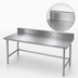 Thumbnail image #4 for Advance Tabco TKSS-3612 144 Inch x 36 Inch 14 Gauge 304 Stainless Steel Work Table with 5 Inch Backsplash