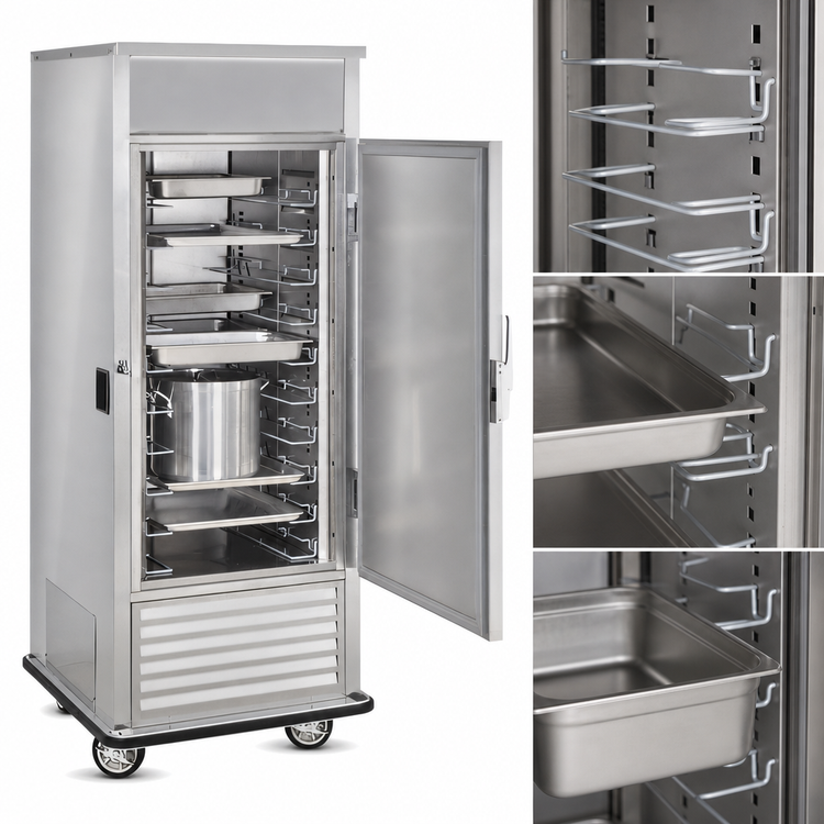 Product image #4 for FWE UFS-10 Stainless Steel Mobile Freezer with 10 Adjustable Pan Slides
