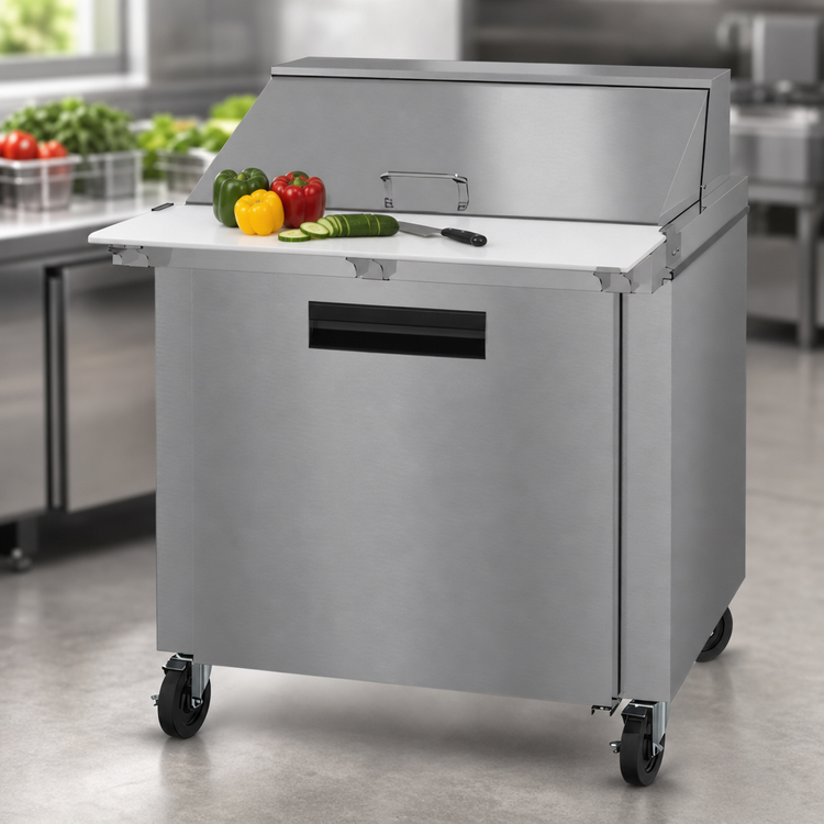 Product image #4 for Hoshizaki Steelheart SR36B-15M 36-Inch Mega Top Prep Refrigerator, 1 Section, 15 1/6-Pan, Self-Contained Rear-Mounted
