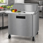 Thumbnail image #4 for Hoshizaki Steelheart SR36B-15M 36-Inch Mega Top Prep Refrigerator, 1 Section, 15 1/6-Size Pans, Stainless Steel, Rear-Mounted Refrigeration
