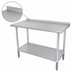 Thumbnail image #4 for Advance Tabco 144-Inch x 24-Inch 16-Gauge 430 Stainless Steel Work Table with 1-1/2-Inch Rear Up-Turn and Galvanized Undershelf