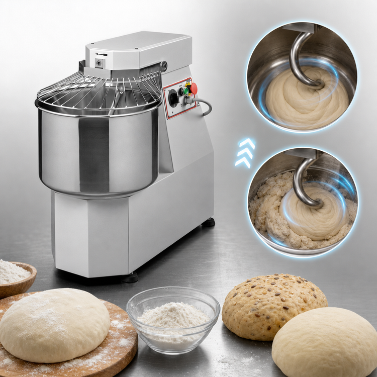 Product image #4 for Trento Avancini SP20 Heavy-Duty Spiral Dough Mixer, 40 lb Capacity, 2-Speed, Fixed Bowl, 208V Three-Phase