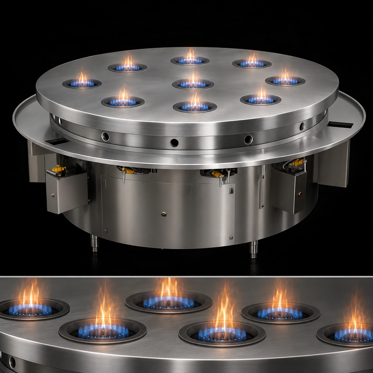 Product image #4 for Town Equipment 60-Inch Gas Mongolian Barbecue Range with Cast Iron Top and 10 Burners