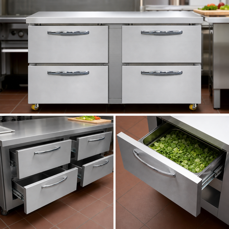 Product image #4 for Continental Refrigerator SWF60N-U-D 60" Two-Section Undercounter Freezer with Drawers