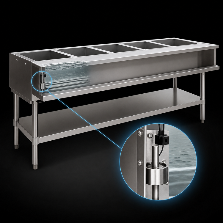 Product image #4 for Eagle Group SWT5-208 5-Well Electric Water Bath Hot Food Table with Open Cabinet Base