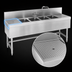 Thumbnail image #4 for Spec-Bar Four-Compartment Stainless Steel Underbar Sink Unit with Left Drainboard, 72-Inch Wide x 19-Inch Deep