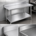 Thumbnail image #4 for Commercial Stainless Steel Work Table with 5-Inch Backsplash and Adjustable Undershelf, 144 x 24 Inches