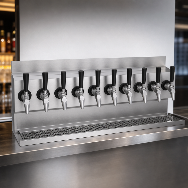Product image #4 for Krowne 30-Inch Wall-Mount 10-Faucet Glycol-Cooled Beer Tower with Drip Tray