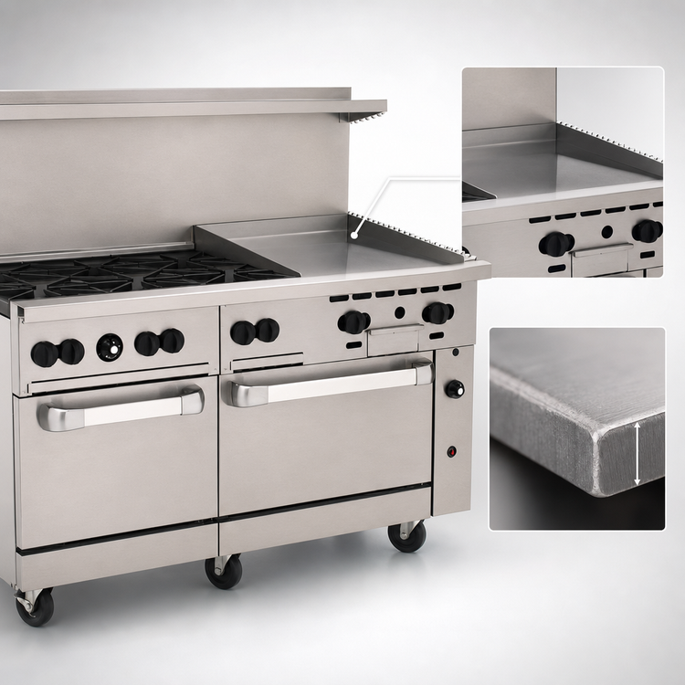 Product image #4 for Wolf Challenger XL™ 60-Inch Gas Restaurant Range with 6 Open Burners, 24-Inch Manual Griddle, and 2 Standard Ovens