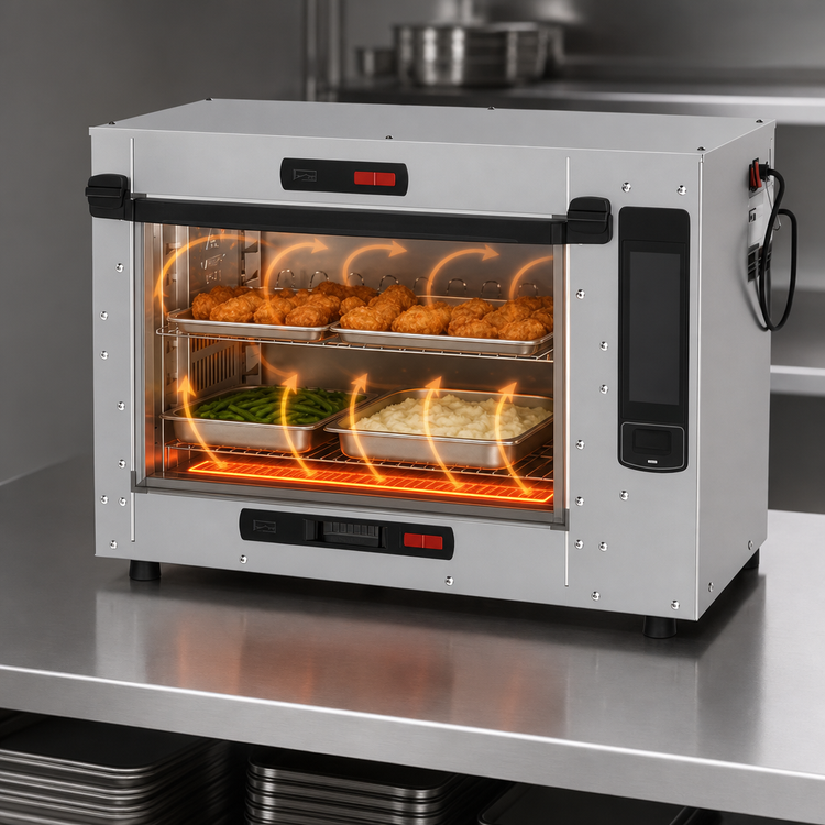 Product image #5 for Metro HotBlox Xpress S4 Touchscreen Countertop Hot Food Holding Cabinet with Clear Flip Door