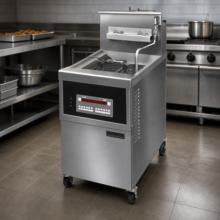 Product image #4 for Henny Penny OFE341.0 Heavy Duty Floor Model Electric Open Fryer, 1-Well, 80 lb Fat Capacity
