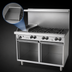 Thumbnail image #4 for Garland G Starfire Pro 48-Inch Gas Restaurant Range with 6 Open Burners, 12-Inch Griddle, and Dual Storage Bases