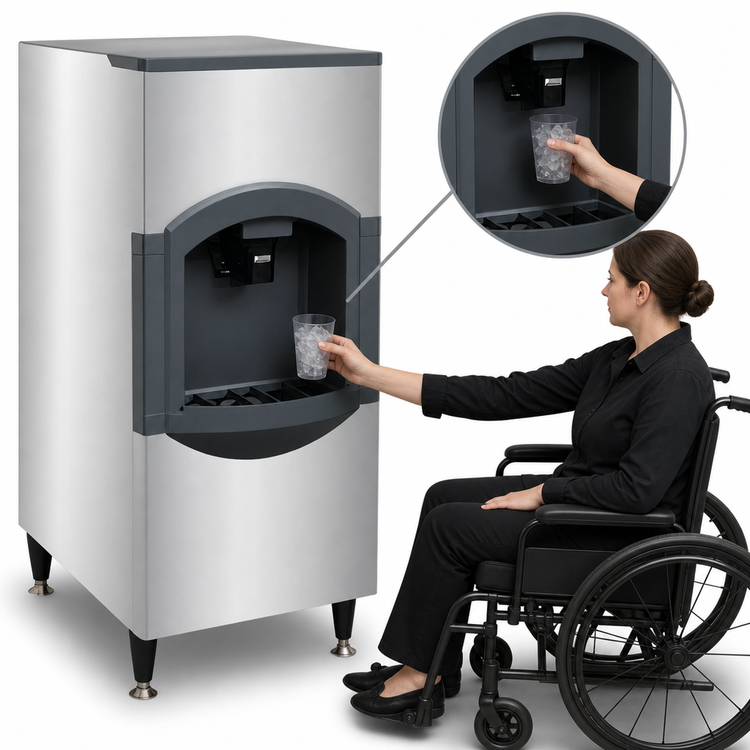 Product image #4 for Scotsman iceValet HD22B-1 Hotel/Motel Floor Model Ice Dispenser for 22-Inch Top-Mount Cube Ice Makers, 120 lb Capacity