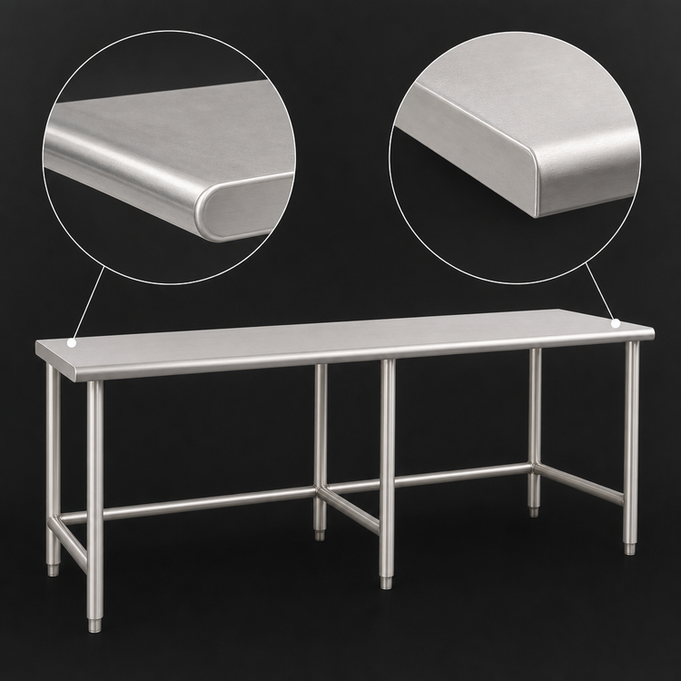 Product image #4 for Eagle Deluxe Series 108-Inch x 24-Inch Stainless Steel Flat Top Work Table with Open Tubular Base
