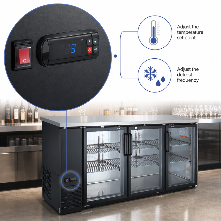 Product image #4 for Omcan 73-Inch Three-Section Glass Door Back Bar Cooler