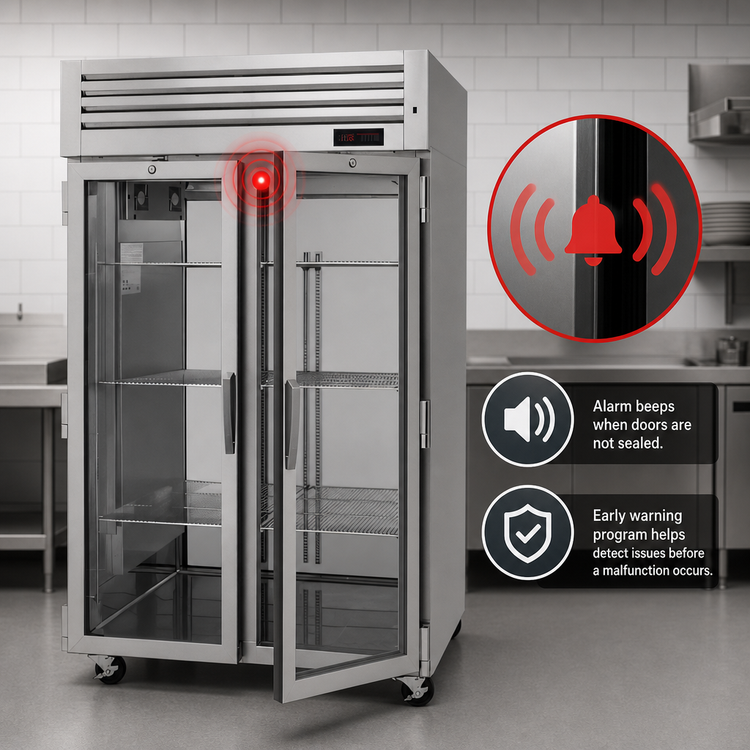 Product image #4 for Turbo Air PRO Series Two-Section Reach-In Glass Door Heated Holding Cabinet, 47.7 Cu. Ft.
