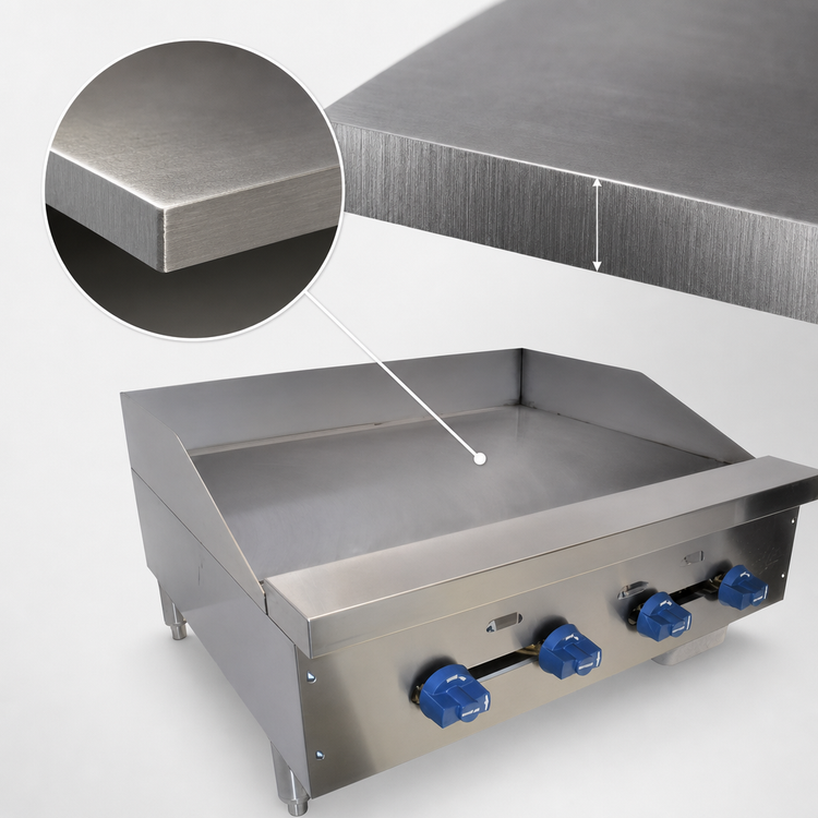 Product image #4 for Comstock-Castle 72-Inch Countertop Gas Griddle with Smooth Steel Plate and Manual Controls
