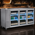 Thumbnail image #4 for IKON Refrigeration Three-Section Glass Door Back Bar Cooler, 73.1-Inch, Stainless Steel, Left-Side Self-Contained