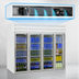 Thumbnail image #4 for Howard-McCray GR102 Four-Section Glass Door Refrigerator Merchandiser, 102 Cu. Ft., Top Mount Self-Contained, White