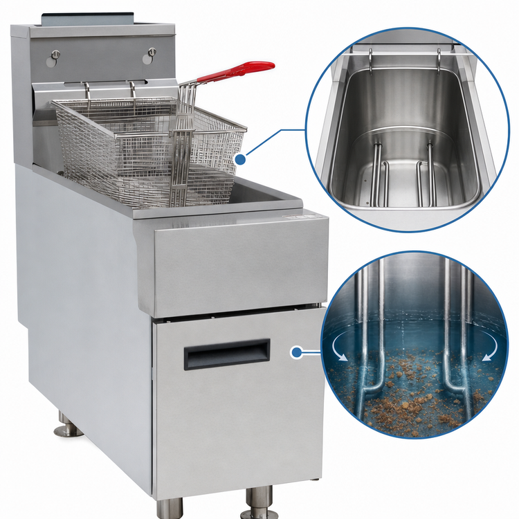 Product image #4 for Comstock-Castle Castle Series Countertop Natural Gas Fryer, 25 lb. Oil Capacity