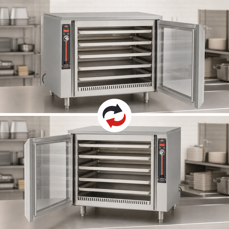 Product image #4 for FWE Handy Line Countertop Side-Loading Heated Cabinet for 5 Full-Size 18 x 26 Pans with Reversible Lexan Door