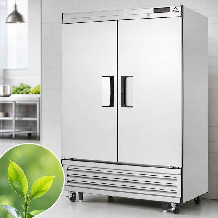 Product image #4 for Everest Refrigeration EBF2 Two-Section Reach-In Freezer with Bottom-Mounted Self-Contained R290 Refrigeration, 50 Cu. Ft.
