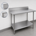 Thumbnail image #4 for Advance Tabco 108 in. W x 24 in. D Stainless Steel Work Table with 5 in. Backsplash and Adjustable Undershelf