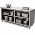 Thumbnail image #4 for Advance Tabco Special Value Economy Open Base Work Table with Mid-Shelf, 108W x 30D, 16 Gauge 304 Stainless Steel Flat Top
