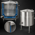 Thumbnail image #4 for Cleveland Range KEL30 30-Gallon Stationary Electric Tri-Leg Steam Kettle, 2/3 Steam Jacket, 316 Stainless Steel Liner