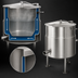 Thumbnail image #4 for 30-Gallon Stationary Electric Tri-Leg Steam Kettle, 2/3 Steam Jacket