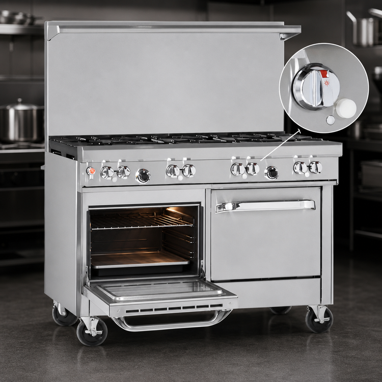 Product image #4 for Southbend Ultimate 48-Inch Gas Restaurant Range with 7 Burners, Standard Oven, and Cabinet Base