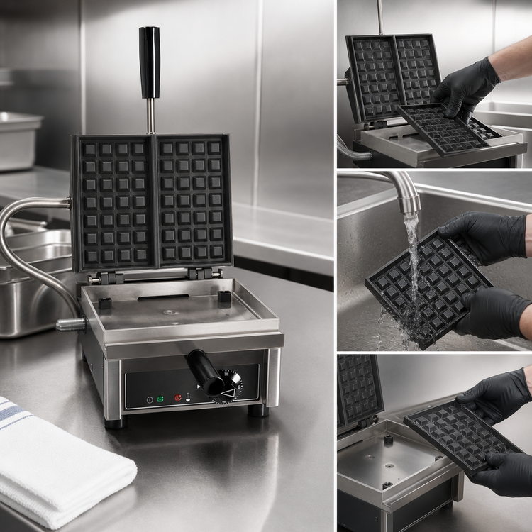 Product image #4 for Krampouz 4x7 Liège Single Countertop Waffle Maker with 90° Opening
